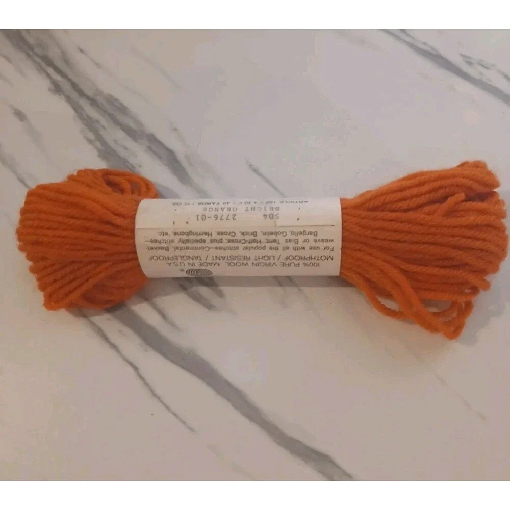 Risdon Dritz Bright Orange Luxury Wool Needlepoint Yarn Vintage Virgin Wool - Picture 2 of 3